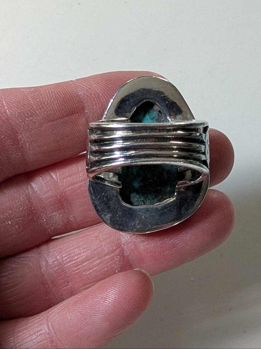 Silpada Sterling Silver and Turquoise Tumbled Turquoise Ring Retired 2017 - Picture 4 of 5